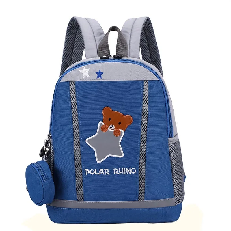sky blue Children Printing Nylon bear/rabbbit Backpacks Kids Kindergarten School Bags Backpacks Baby Boys Girls Nursery Toddler Rucksack - Цвет: sky blue
