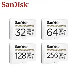 SanDisk Оригинальная карта памяти 100 МБ/с./с, 32 ГБ, 64 ГБ, класс 10, высокая выносливость, мониторинг видео, V30 micro SD карта 128 ГБ, флеш-карта памяти TF