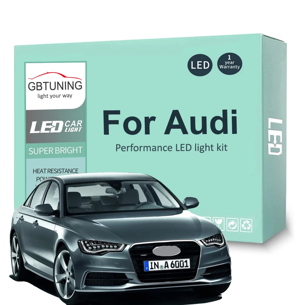 For Audi A3 8L 8V 8P A4 B5 B6 B7 B8 A5 A6 C5 C6 C7 A7 A8 D2 D3 Q5 Q7 LED Interior Light Kit Dome Map Trunk Bulb Car Lamp Canbus |