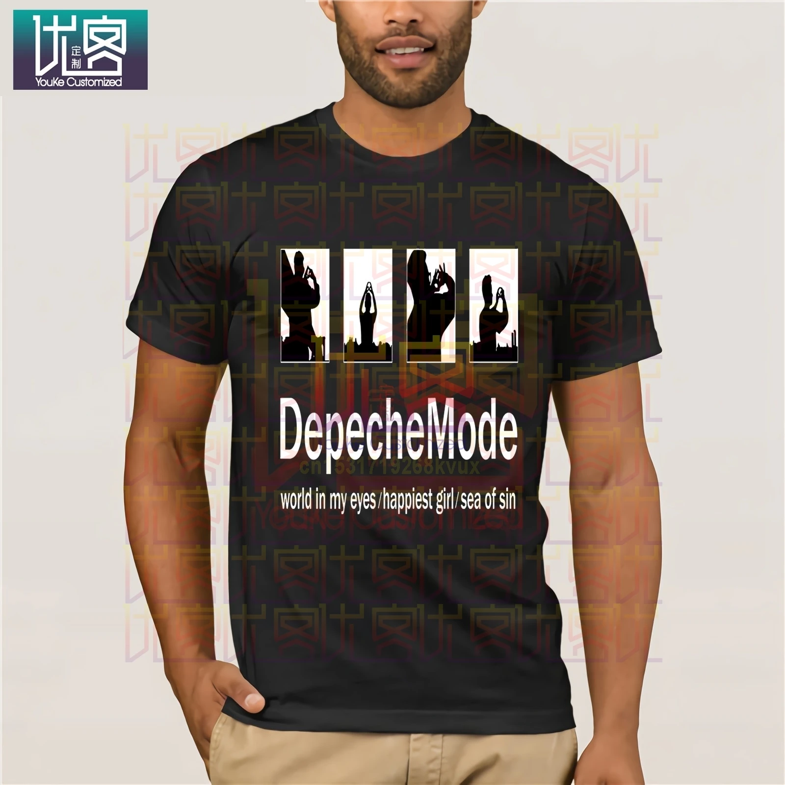 Футболка DEPECHE WOrld in my eyes одежда популярная футболка с круглым вырезом футболки из