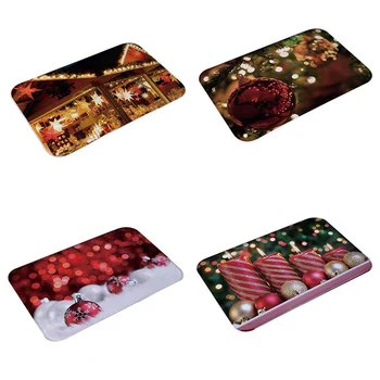 

40x60CM Merry Christmas Welcome Home Door Mat Indoor Household Carpet Kitchen Bathroom Carpet Party Decoration Non-slip Carpet
