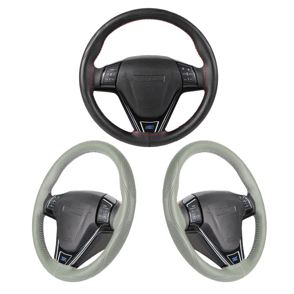 Steering Wheel Cover 15 inch/38 cm PU Leather Car Steering Wheel Cover Anti-slip