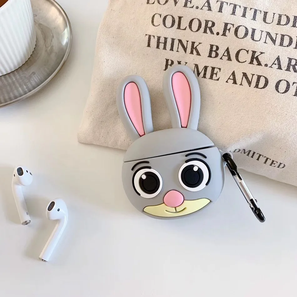 Милый цветной чехол для наушников с медведем для Airpods, мягкий силиконовый чехол для наушников Apple Airpods 2, чехол для наушников с кольцом - Цвет: 407