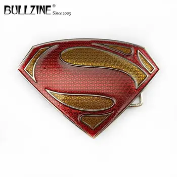 

The Bullzine wholesale superman belt buckle with silver finish FP-03622 for 4cm width snap on belt