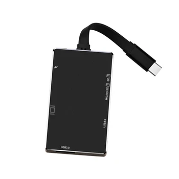 

Multi 6 In 1 USB-C Hub 3.1 Type-C Bi-Directional Charging HDMI HD 4K Output SD/TF Card Reader USB Type C Adapter for
