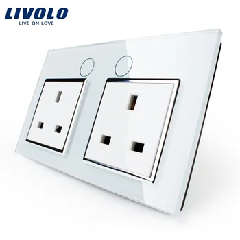 

2020 Livolo UK Standard Wall Power Socket, VL-C7C2UK-11, Wall Switch, Black Crystal Glass Panel, Manufacturer of 13A Wall Outlet