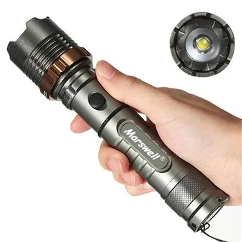 

2000lm 3-Mode Waterproof Lotus Head LED Flashlight Suit Gray Variable Focus Flashlight For Outdoor