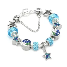 Модные ювелирные браслеты, DIY браслет из сплава с бусинами, Звездный браслет подарок на день Святого Валентина