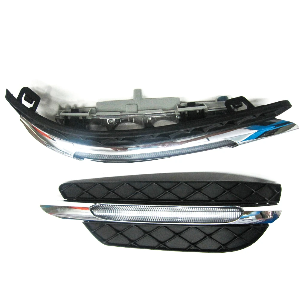 1 Pari для Mercedes-Benz c-класс W204 2011 2012 2013 светодиодный DRL белый дневной ходовой светильник Янтарный сигнальный светильник поворота Противотуманные фары