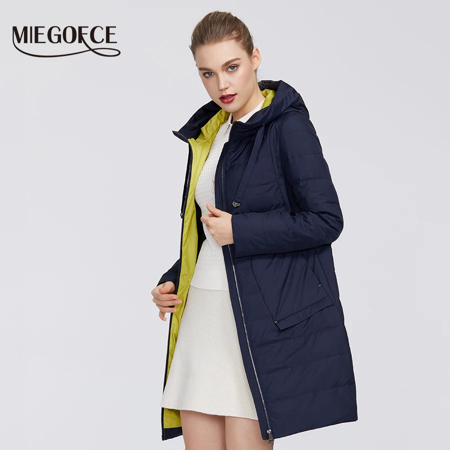 MIEGOFCE 2020 дизайнерская Новая весенняя женская коллекция Женская хлопковая куртка средней длины ветрозащитное пальто стильная женская теплая куртка|Парки|   | АлиЭкспресс