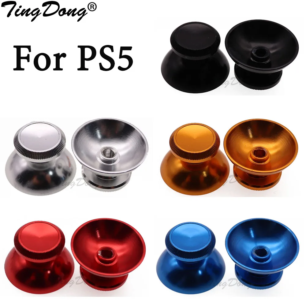 

2pcs=1pair Rocker Caps For PS5 Console Aluminum Alloy Metallic Metal Analog Grips Stick Fit For Sony PS5 Controller