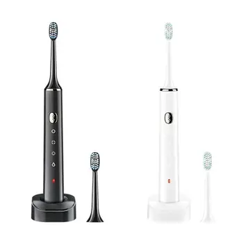 

Sonic Automatic Electric Toothbrush Waterproof USB Rechargeable Toothbrushes 4 Modes Travel with 2 Replacement Heads