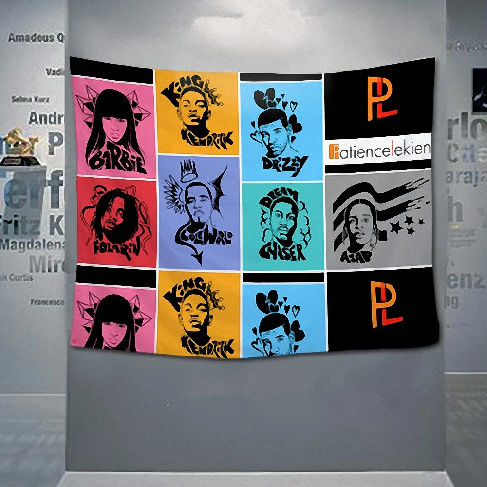 Hip-Hop Music Rock Band Poster Large Retro Flag Banner HD Print Cloth Art Hanging Painting Tapestry Wall Sticker Bar Home Decor | Дом и сад