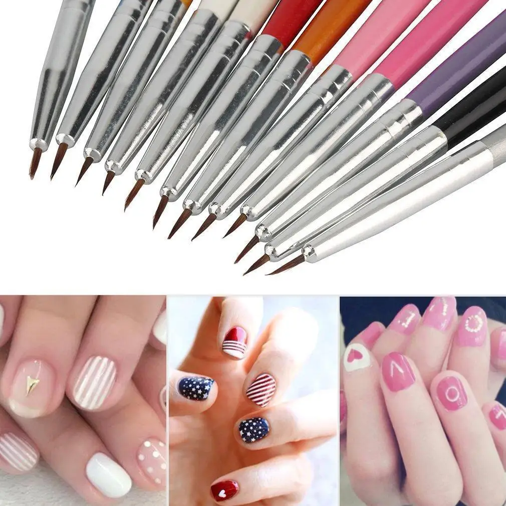 12 шт Красочные Nail Art живопись ручка для рисования лак кисти наборы DIY Pro