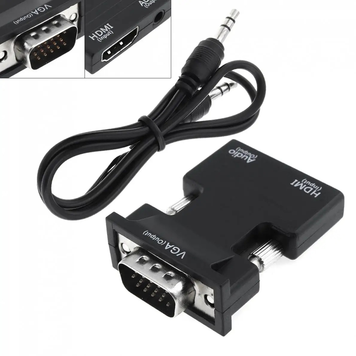HDMI к VGA адаптер цифро-аналоговые аудио и видео конвертер кабель для ПК ноутбук ТВ коробка проектор устройства для ноутбуков/телефонов