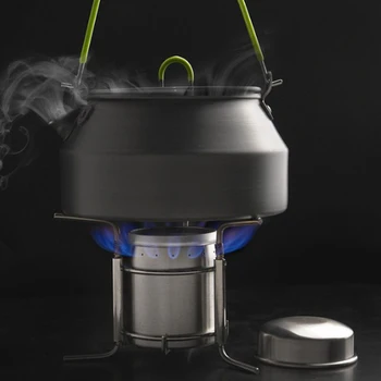 

Portable Rotatable Outdoor Picnic Burner Ultralight Stainless Steel Camping Non Slip With Stand Hiking Mini Alcohol Stove