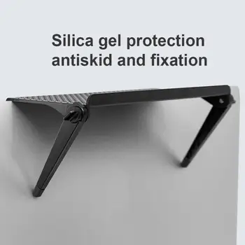 

Multi-Functional Storage Rack TV Computer LCD Display Rack Storage Bracket Top Shelf Adjustable Holder Black