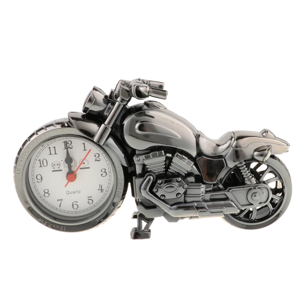 Retro Motorcycle Clock Art Model Motorbike Figure Craft Home Decor Hobby Toy
