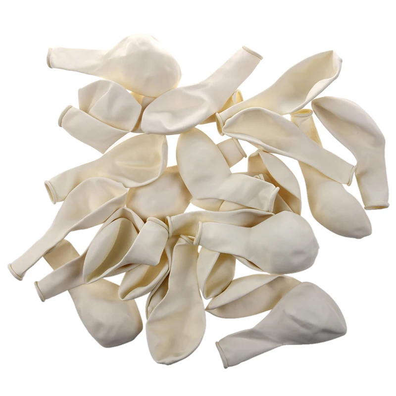 25 x 10 inch Latex White Wedding Balloons
