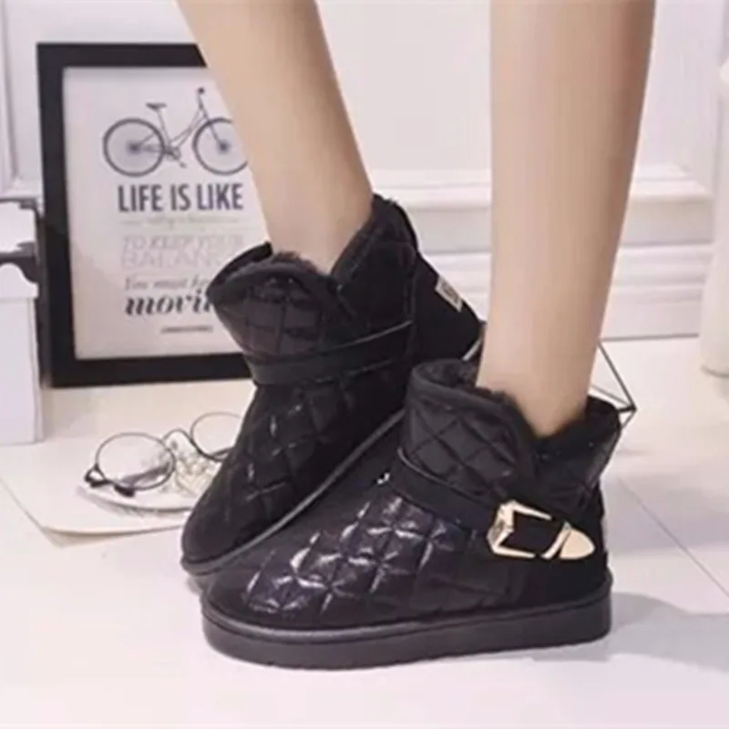 Зимние сапоги; женские повседневные новые зимние сапоги-трубы; Zapatos De Mujer chaussures femme Botines Mujer bottes femme; искусственный мех