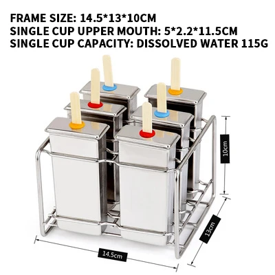 Форма для мороженого из нержавеющей стали, домашняя форма для мороженого, сделай сам, форма для мороженого, продукция для мороженого - Цвет: 6pc flat