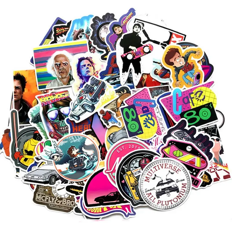 

57pcs/Pack Movie Back To The Future Stickers Waterproof Skateboard Luggage Suitcase Guitar Girl Graffiti Sticker Kid Classic Toy