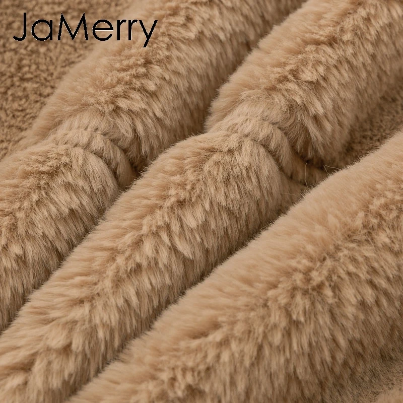 JaMerry/винтажное женское плотное пальто на молнии с искусственным мехом; сезон осень-зима; Повседневная Мягкая женская верхняя одежда; уличная одежда с длинным рукавом; куртки