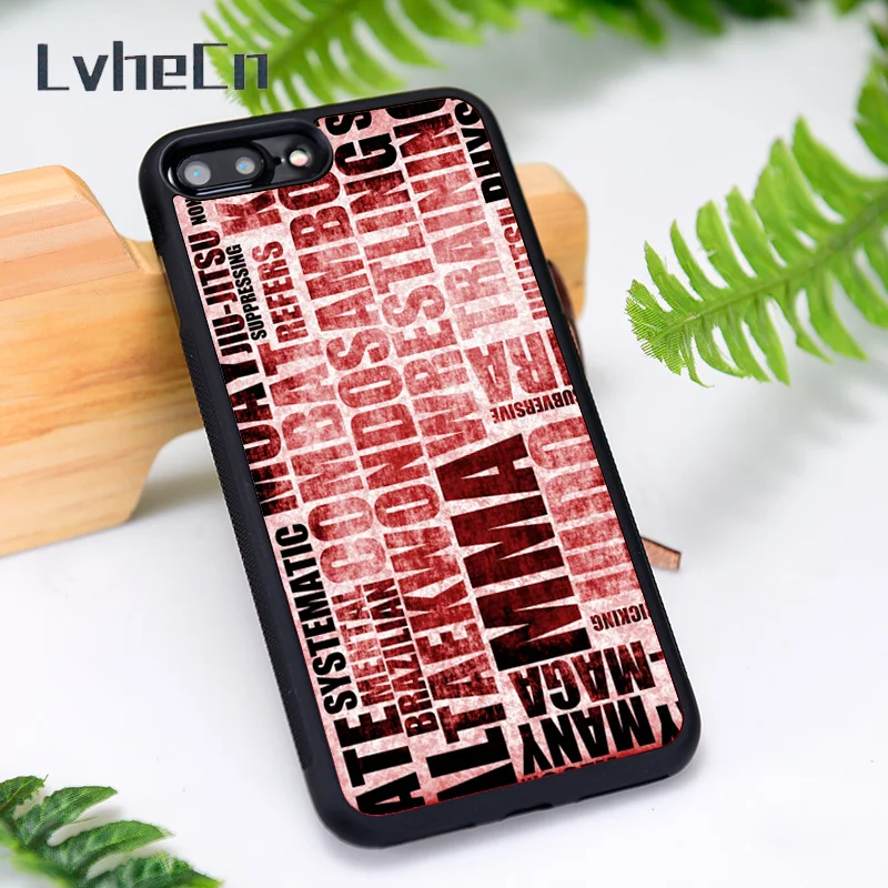 LvheCn Silicone Rubber Phone Case Cover for iPhone 6 6S 7 8 Plus X XS XR 11 12 Mini Pro Max Mixed Martial Arts MMA | Мобильные