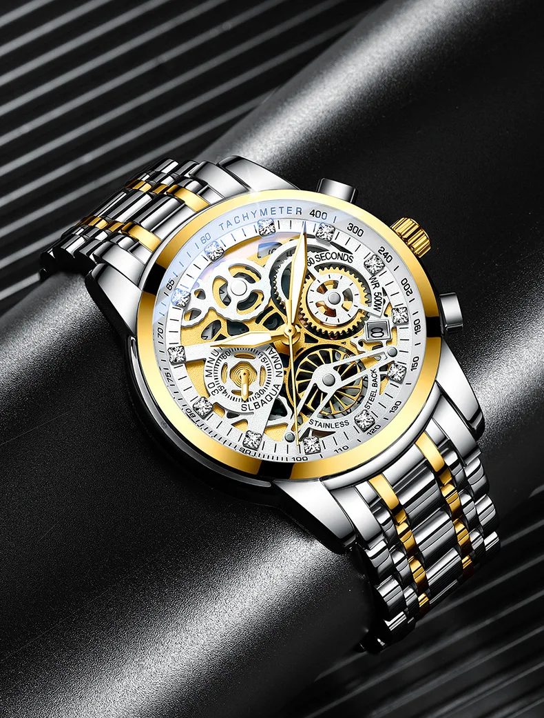 New Fashion Mens Watches with Stainless Steel Strap High Quality Accurate Waterproof Men's Business Watches Four Color