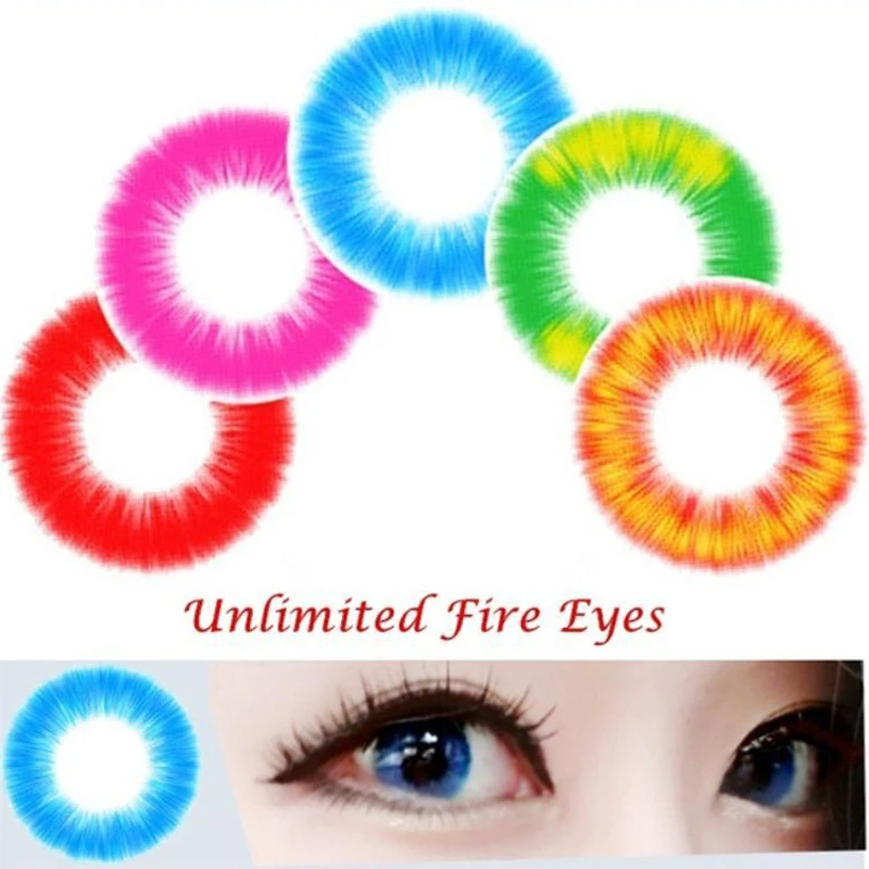 Beautiful Pupil Color Contact Lenses Monthly Throw Female Path 14mm Cute Multicolor Party Gift Cartoon Girl Decoration Cosplay