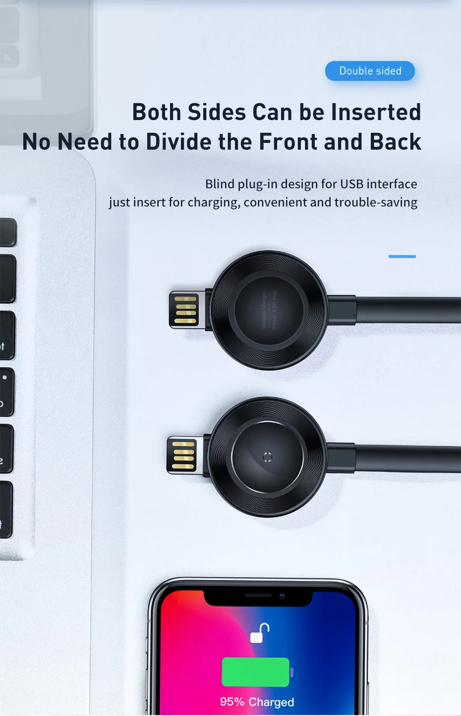 Baseus 4 в 1 usb type C кабель беспроводной зарядки для iPhone часы освещение 3A Быстрая зарядка портативный мобильный телефон микро USB кабели