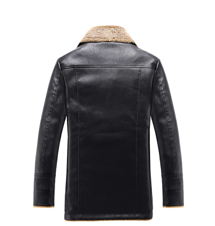Men's jacket warm cotton coat men leather jackets, PU leather jacket