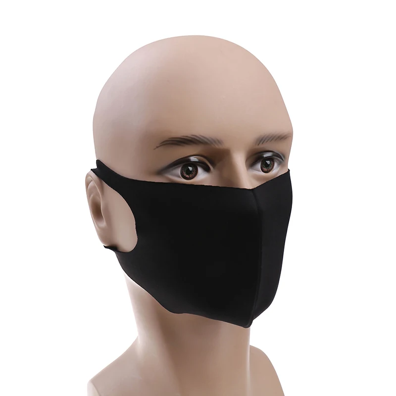 1 шт., черная маска для рта Kpop, многоразовая, против загрязнения лица, защита от ветра, покрытие для рта, дышащая, унисекс, губчатая маска для лица