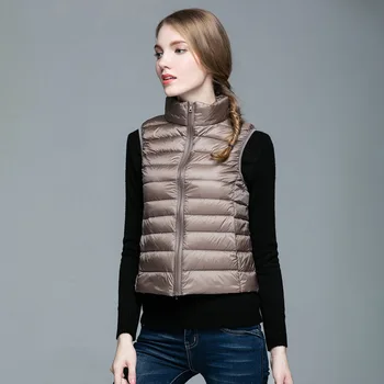 

Outwear Down Coat Women Winter Warm Normal Length Overcoat Snow-outwear Jacket Sleeveless Brown Duck Down Large Size 3XL