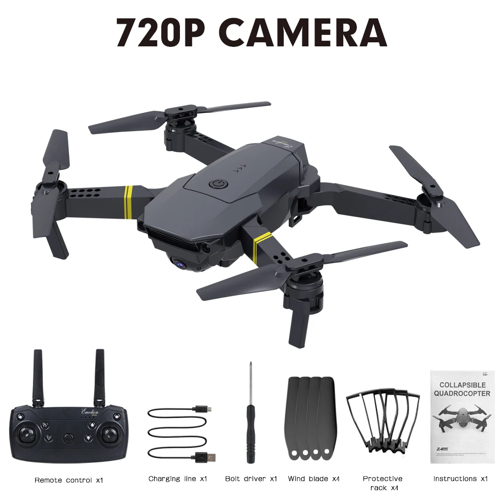 720P CAMERA Высокое качество E58 wifi FPV с широкоугольной HD камерой Режим высокой фиксации складной рычаг RC Квадрокоптер Дрон с пультом дистанционного управления - Цвет: 720P CAMERA