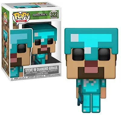 FUNKO POP Minecraft Крипер STEVE IN DIAMOND ARMOR Виниловая фигурка Коллекция Модель игрушки для детей Рождественский подарок - Цвет: Белый