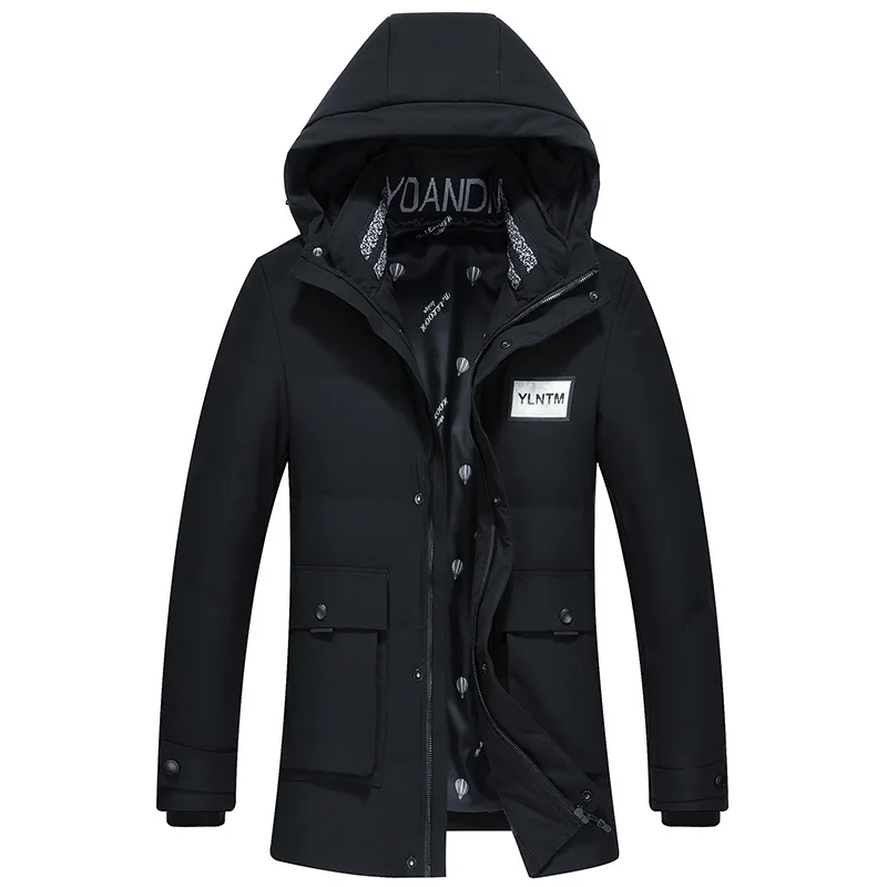 AZ-99016 black Aismz высокое качество Для мужчин России Канада зимний Куртка–пуховик на 90% белом утином пуху Толстая с капюшоном и защитой от ветра Водонепроницаемый Мужское пальто - Цвет: AZ-99016 black
