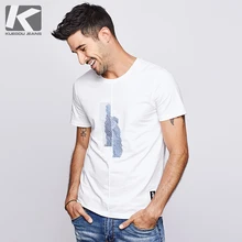 KUEGOU летняя хлопковая Простая белая футболка мужская футболка брендовая футболка с коротким рукавом модная одежда размера плюс Топ 1776