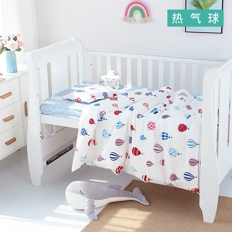 3Pcs Set Baby Bedding Bed Linen Quilt Cover Pillowcase Cotton Cartoon Print All Seasons Size Can Be Customized Crib Bedding Set (6)