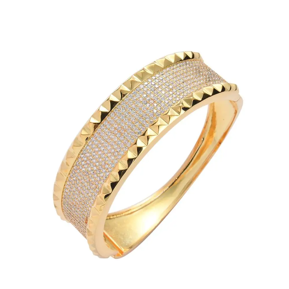 Микро проложить кубический цирконий Iced Out Открыть манжеты браслет кольцо набор для женщин Мода хип хоп Bling рэппер ювелирные изделия золото серебро
