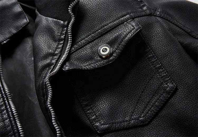 2019 мужская кожаная куртка Новый демисезонный мужской одежды мотоцикл крутой человек мужская кожаная куртка пальто M-6XL плюс размер YN10517