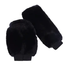 Пара мягкие дышащие плюшевые крышка переключения передач ручной тормоз рукав автомобильный декор черный