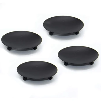 

4 Pieces Iron Plate Candle Holder, Pillar Candlestick Holders for LED & Wax Candles for Wedding Home Decoration