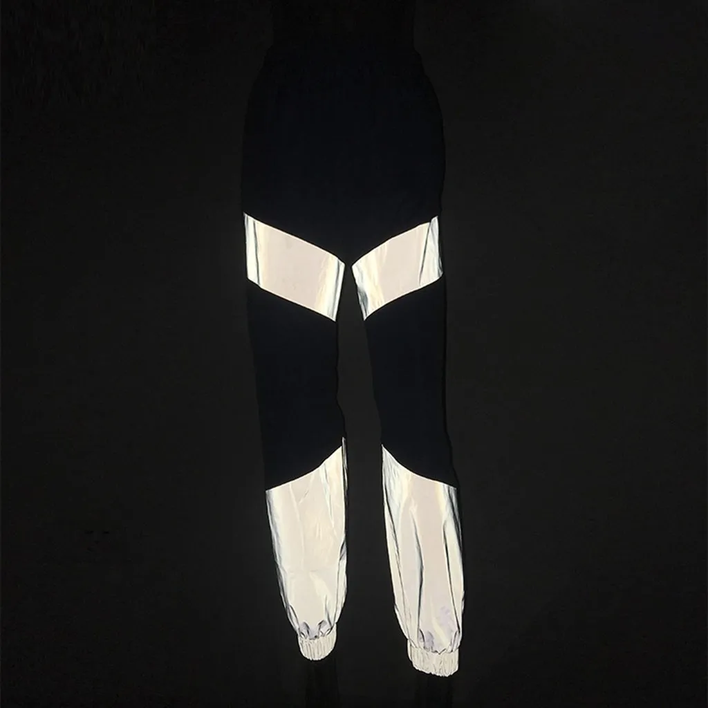 Горячая Мода Светоотражающие Брюки для женщин тренировки Фитнес Легинсы женские штаны Спортивная одежда светящиеся Женская одежда для женщин# YL10