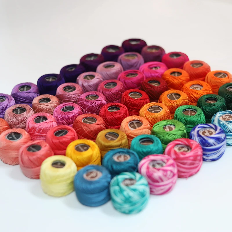 50 colors Pearl Cotton Embroidery Thread Size 8 Crochet needlepoint 5 grams double mercerized 100% Egyptian cotton 40 meter ball | Дом и сад