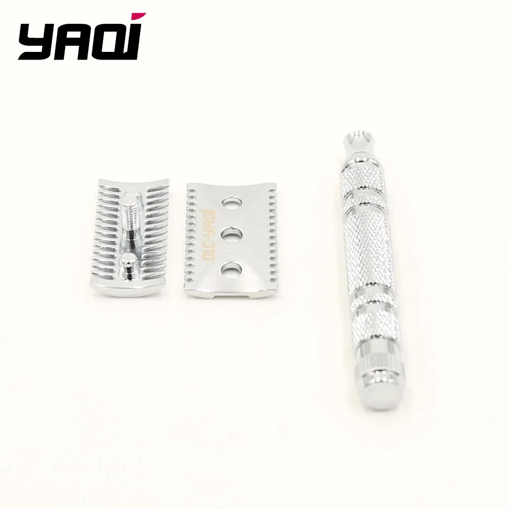 Yaqi хром цвет рифленая 3 шт Безопасная бритва