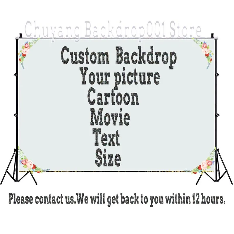 Custom Cartoon Cute Disney Frozen Princess Magic Ice Horse Birthday Party Blue Backdrop Photography Background