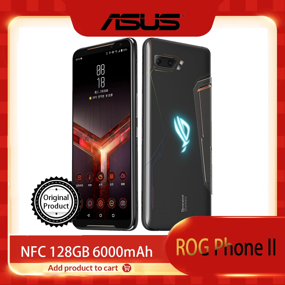 ASUS ROG Phone 2 ZS660KL NFC 8 ГБ ОЗУ 128 Гб ПЗУ Snapdragon 855 Plus 6000 мАч Android 9,0 смартфон игровой телефон