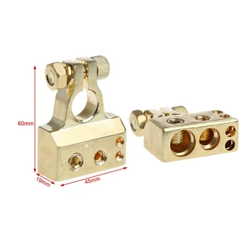 

2 Pcs Gold Plated Car Battery Terminal Positive Nagative F 0/1 2 4 8 AWG Tool Y4UA