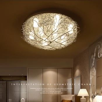 

Modern LED Bedroom Ceiling Lights Children's Room Lighting Nordic Novelty Living Room Bird's Nest Ceiling Lamps LED Bulbs E27 AC